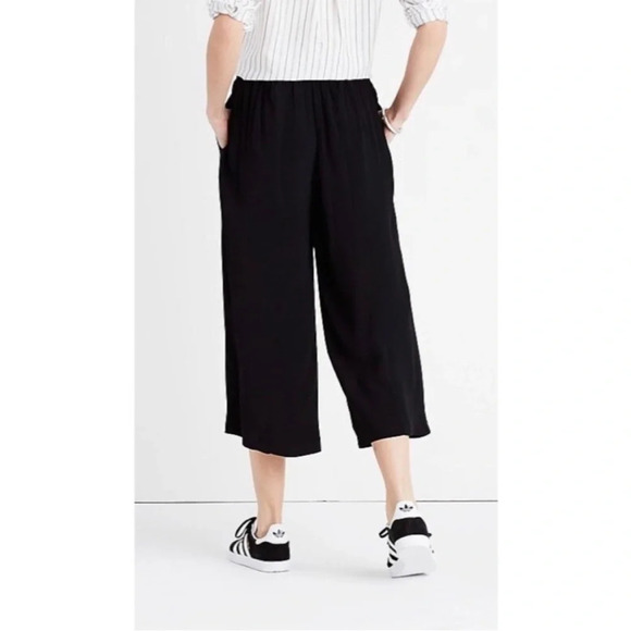 Madewell Huston Pull On Crop Wide Leg High Rise Black Pants Small - Picture 12 of 13